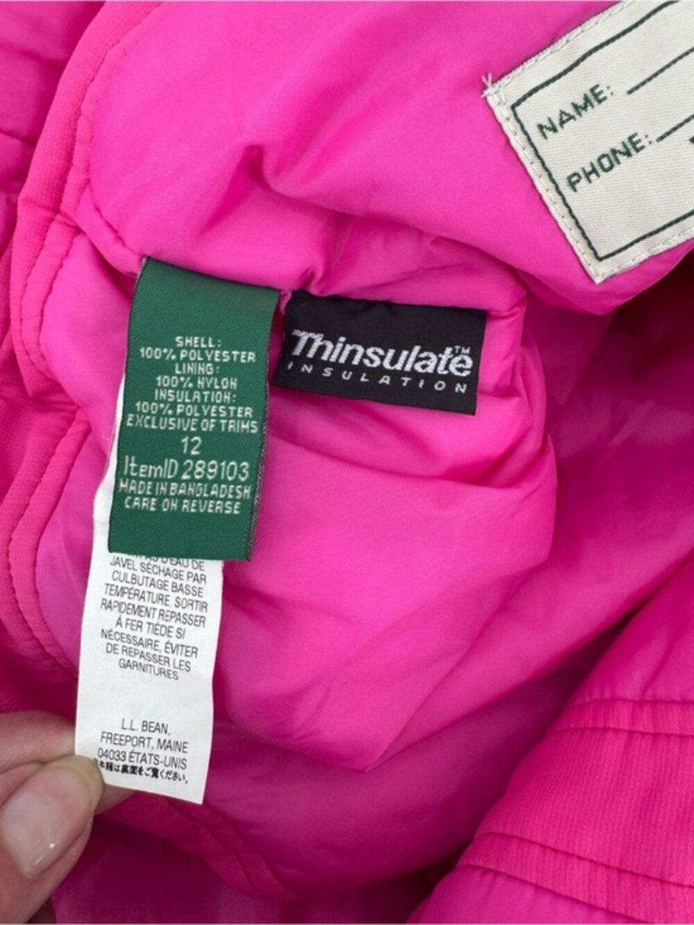 L.L. BEAN Snow Bibs- PINK - SIZE Girls Size 12 - Picture 8 of 12